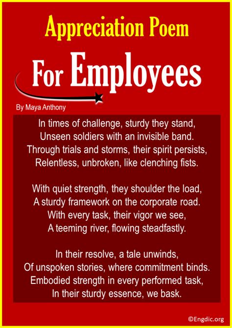 Top 10 Appreciation Poems About Employees Engdic