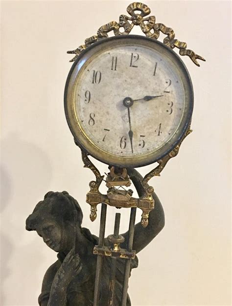 Antique Diana Swinging Clock Signed Ansonia Clock Company At 1stdibs