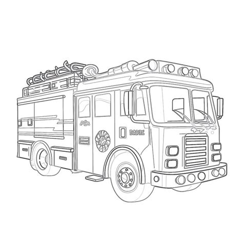 Fire Truck Coloring Page Coloring Pages Mimi Panda