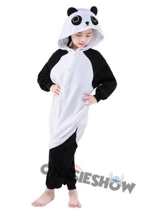 Panda Onesie Kids Kigurumi Polar Fleece Animal Costumes For Teens