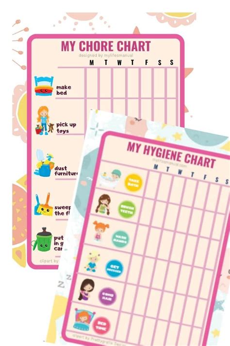 Free Chore Charts For Kids Plus Hygiene Chart Printables Mylifesmanual