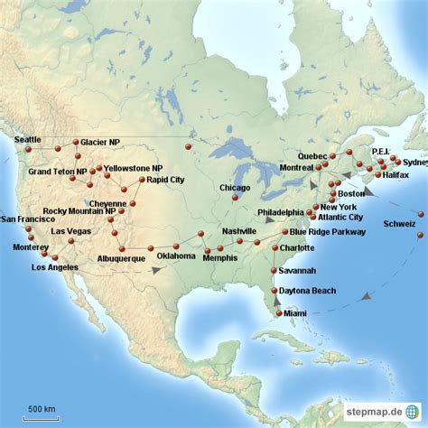 Stepmap North America 2014 Landkarte Für Nordamerika