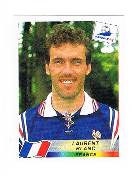 A Soccer Card With The Name Laurent Blancc France On It And An Image Of