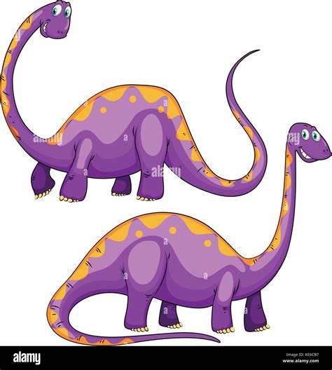 Two Purple Dinosaurs Smiling Illustration Stock Vector Image And Art Alamy