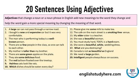 7 20 Sentences Using Adjectives in English mới nhất 2023