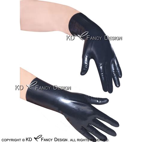 Buy Black Sexy Short Latex Gloves Rubber Mittens Rubber Gloves St 0010 From