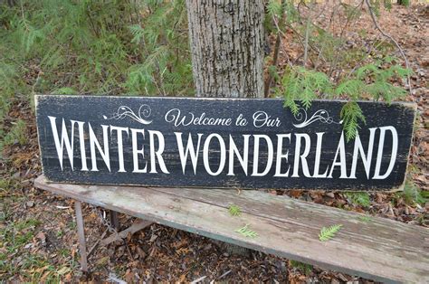 Wooden Christmas Sign Welcome To Our Winter Wonderland Rustic Etsy