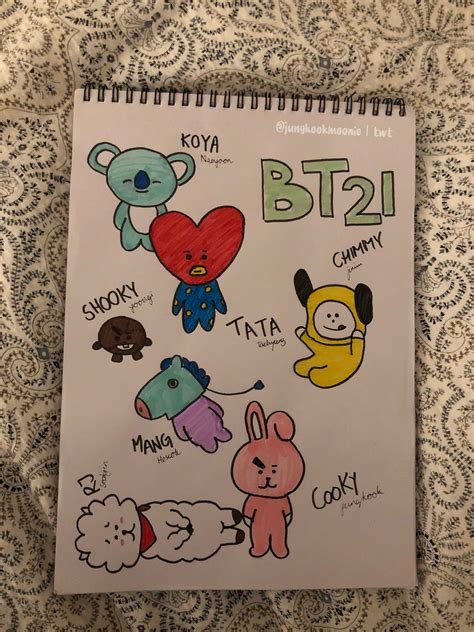 Bt21 Drawings Bts Drawings Easy Drawings Army Drawing Images And