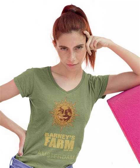 Green Logo V Neck T Shirt Official Barneys Farm Website