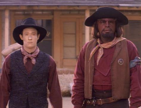 Data And Worf Dressed As Cowboys I Bet When We Get To This Episode It