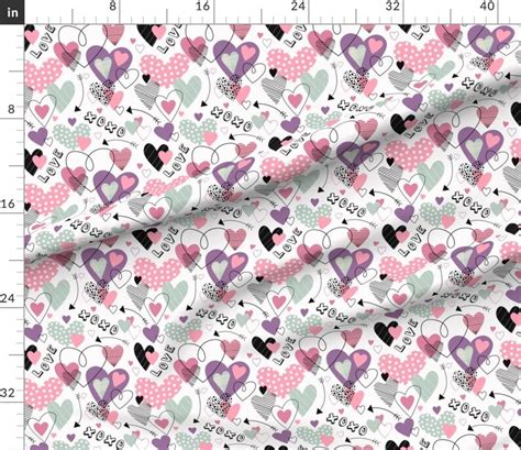 Valentines Day Fabric Lots Of Love By Natalee Wegmann Etsy