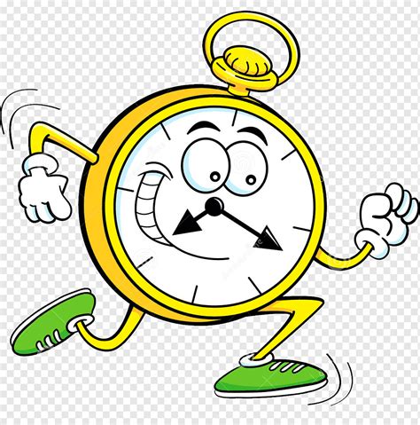 Clock Cartoon Alarm Clock Text Smiley Cartoon Png Pngwing