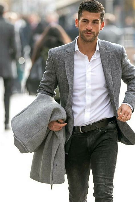 We'll cover the shipping if you spend over $99! White shirt, black jeans and grey blazer — Troy needs a ...
