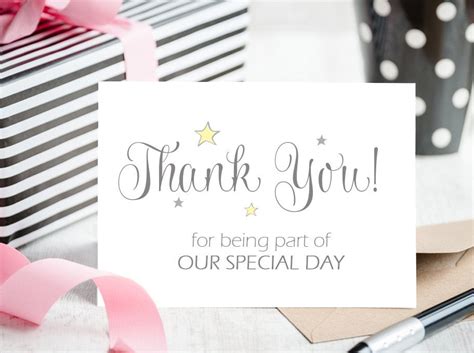 Thank You For Being Part Of Our Special Day Wedding Card