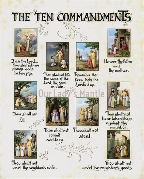 The Ten Commandments Print X Catholic Picture Print From Italy Etsy