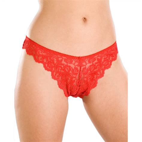 Womens Three Pack Red Floral Lace Lace Thongs