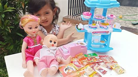 Mainan Anak Masak Masakan Bersama Boneka Cantik And Bayi Mainan Anak