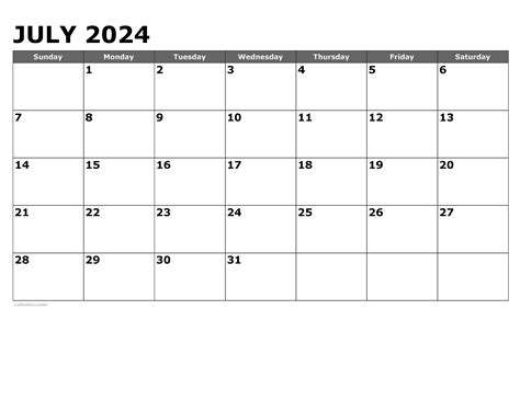 July 2024 Calendar Printable Word February 2024 Calendar