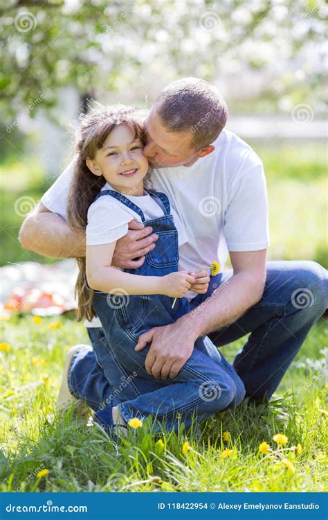 Father Hugs His Little Daughter Stock Photo Image Of Girl Love