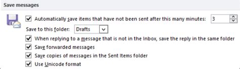 Change Where Sent Email Messages Are Saved Outlook