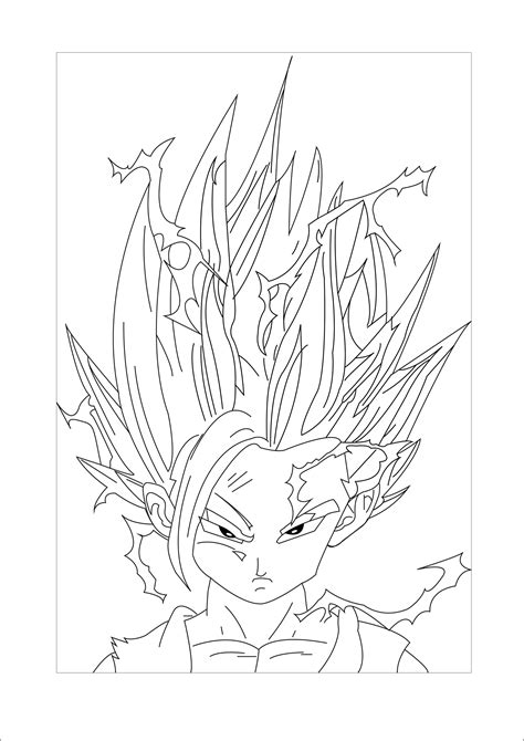 Dragon ball z cartoon character coloring pages and worksheets for kids to keep them interested and busy. Son gohan Super Saiyajin 2 - Dragon Ball Z Kids Coloring Pages