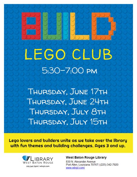 Lego Club West Baton Rouge Parish Library