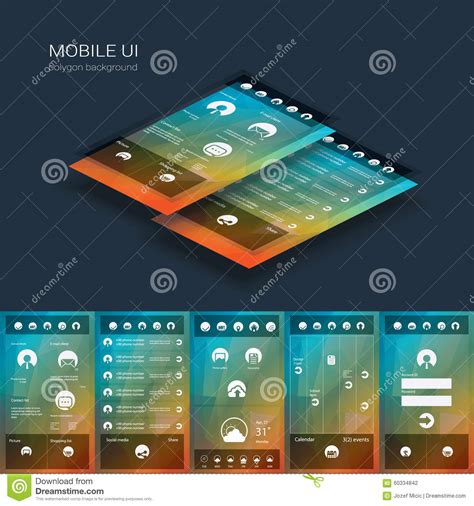 Mobile User Interface Login Screen Smartphone Icons For Account And