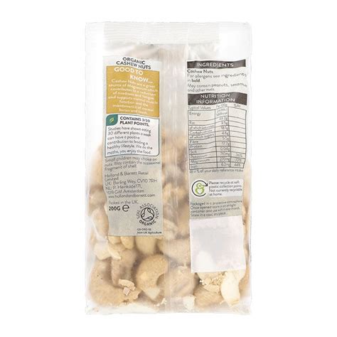 Holland Barrett Organic Cashew Nuts G