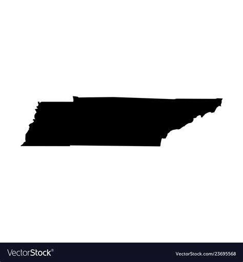 Tennessee State Usa Solid Black Silhouette Vector Image