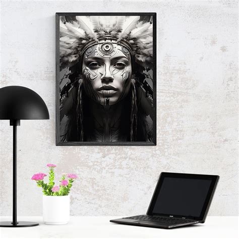 Native American Female Warriorinstant Downloadart Etsy