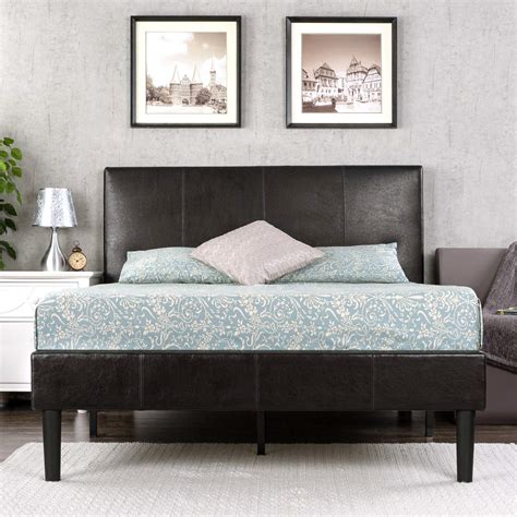 zinus deluxe faux leather upholstered platform bed with wooden slats free download nude photo