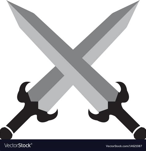 Cross Swords Icon Logo Template Royalty Free Vector Image