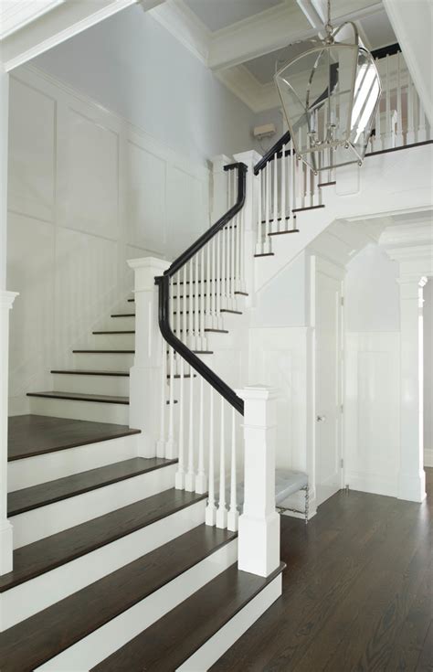 Installing an engineered wood stair can provide you with several advantages and disadvantages as a homeowner. Wood Stair Treads Staircase Traditional with Dark Stained ...