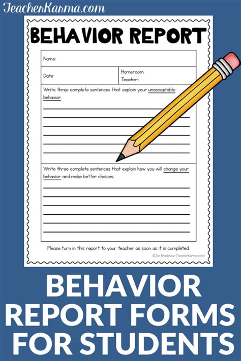Student Behavior Reports Behavior Report Student Behavior Classroom