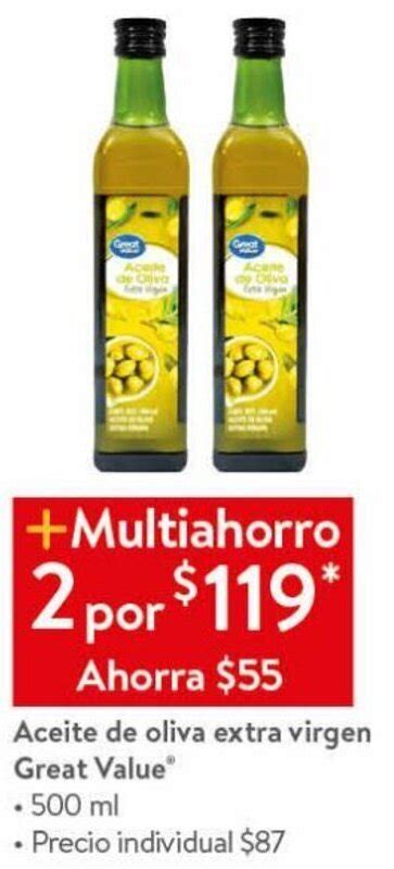 aceite de oliva extra virgen great value 500ml oferta en walmart