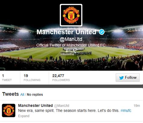Manchester United Finally Join Twitter Republik Of Mancunia A Manchester United Blog