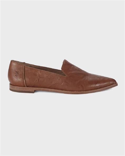 Frye Kenzie Leather Flat Loafers Neiman Marcus