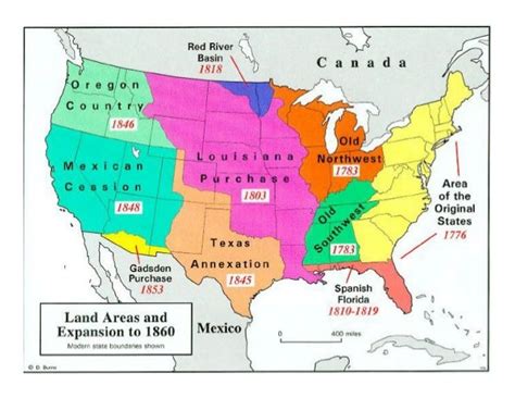 Westward Expansion Map Of The Usa Map Land Areas And