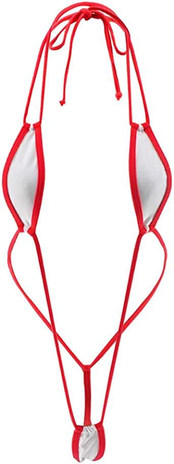 Sheerylo Extreme Monokini Slingshot Bikini For Women Red White Buy