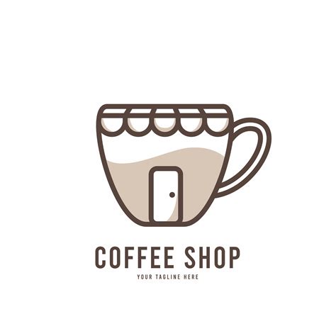 Coffee Shop Logo With A Cup And Saucer