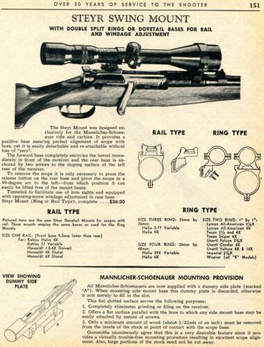 Print Ad Of Mannlicher Schoenauer Rifle Carbine Steyr Scope Swing My