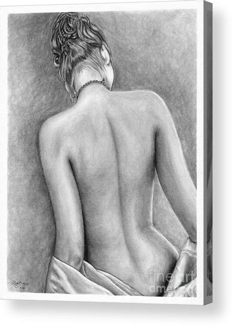 Original Pencil Drawing Nude Female Olgabell Ca Acrylic Print By