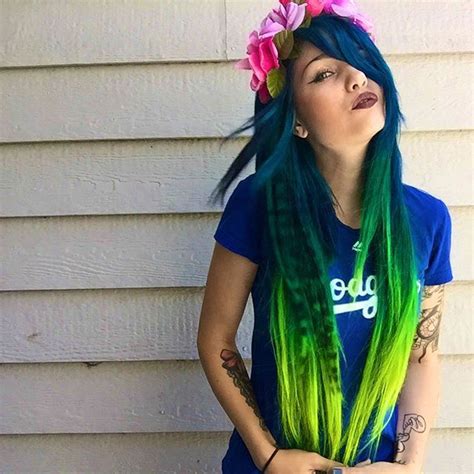 Amazing Neon Green Ombre Hair Color Diy~ Love This Summer
