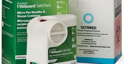 Pen Needle Ultiguard Safe Pack Sharps Container And Ultimed Inc