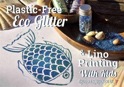 Eco Glitter Lino Printing With Kids Rhubarb And Wren