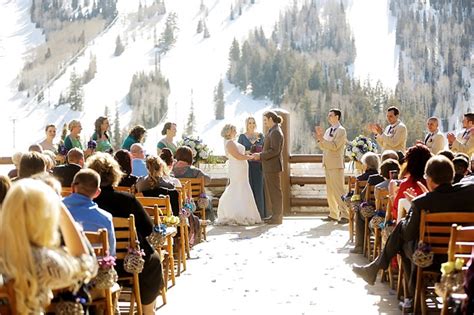 Snowy Canyons Resort Mountain Wedding In Utah Mountainside Bride