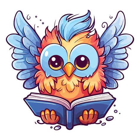 Cute Fairy Owl On Book 2d Illustration Ai Generative 27234930 Png