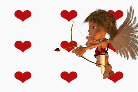 Animated Cupid Shoots His Arrow Blows A Kiss On An Embedded Alpha Layer