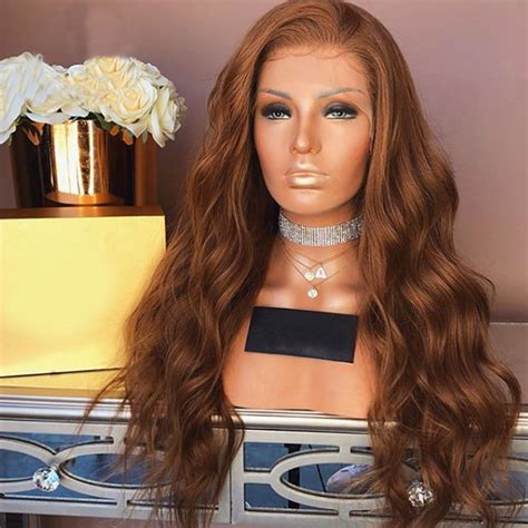 Light Brown Human Hair Wigs Wavy Lace Front Wig Virgin Brazilian Body Wave Glueless Full Lace