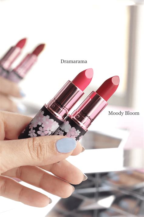Mac Cherry Blossom Matte Lipsticks In Dramarama And Moody Bloom Lip